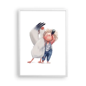 Poster în ramă albă - Un plan pentru o călătorie minunată - 50x70 cm