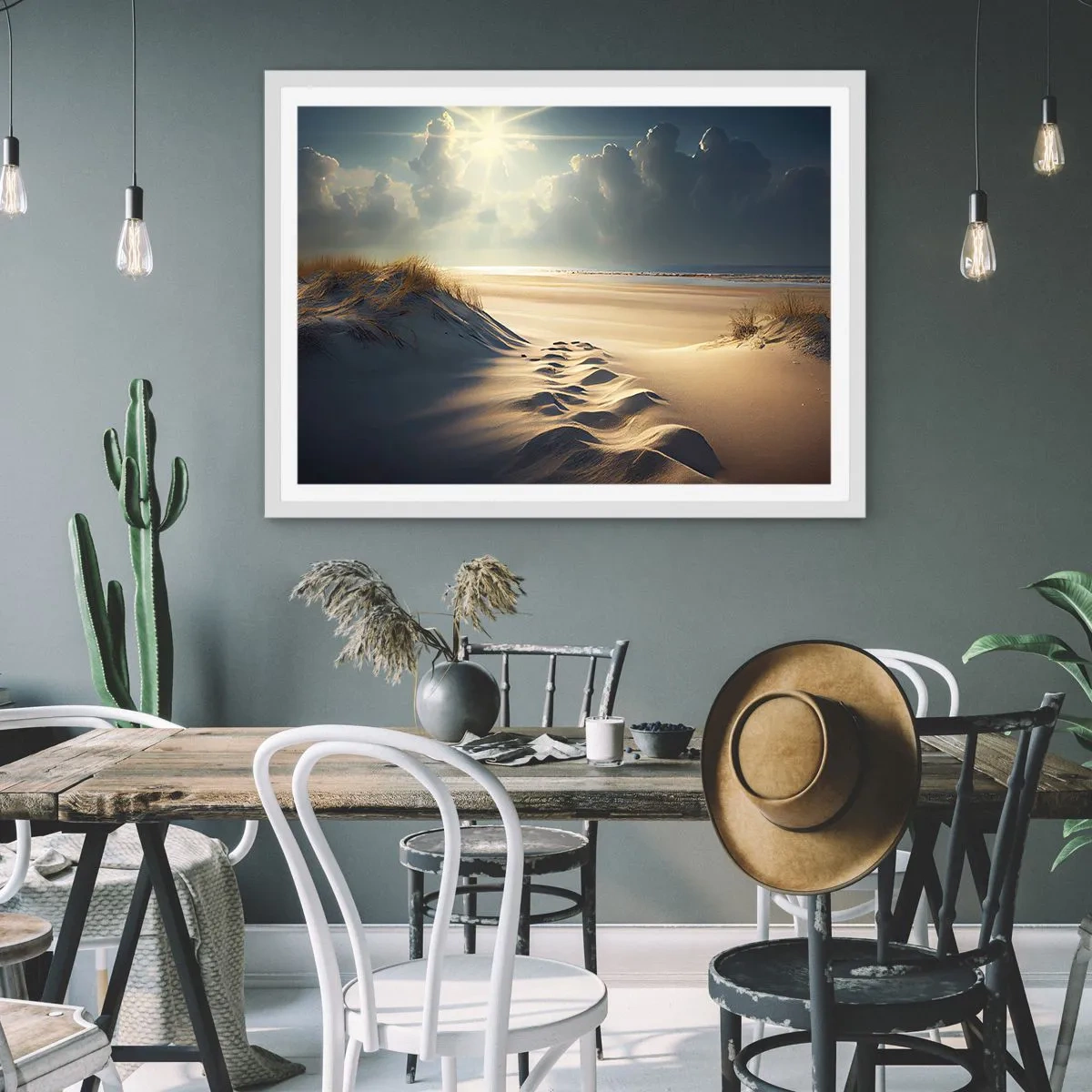 Poster în ramă albă - Peisaj liniștitor - 70x50 cm