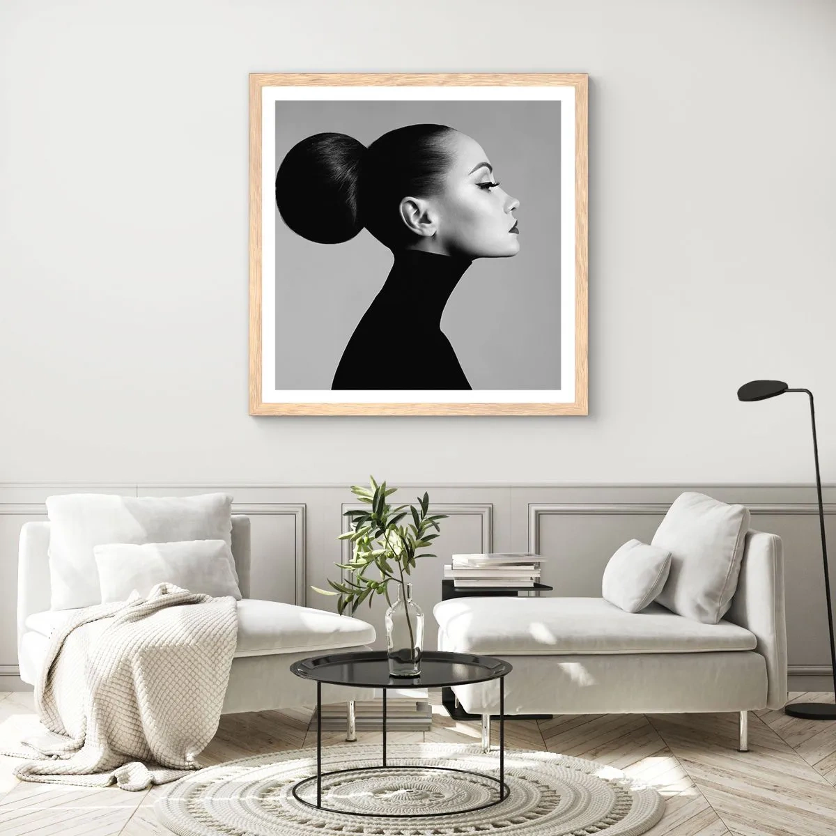 Poster în ramă de stejar deschis - Nefertiti contemporană - 50x50 cm