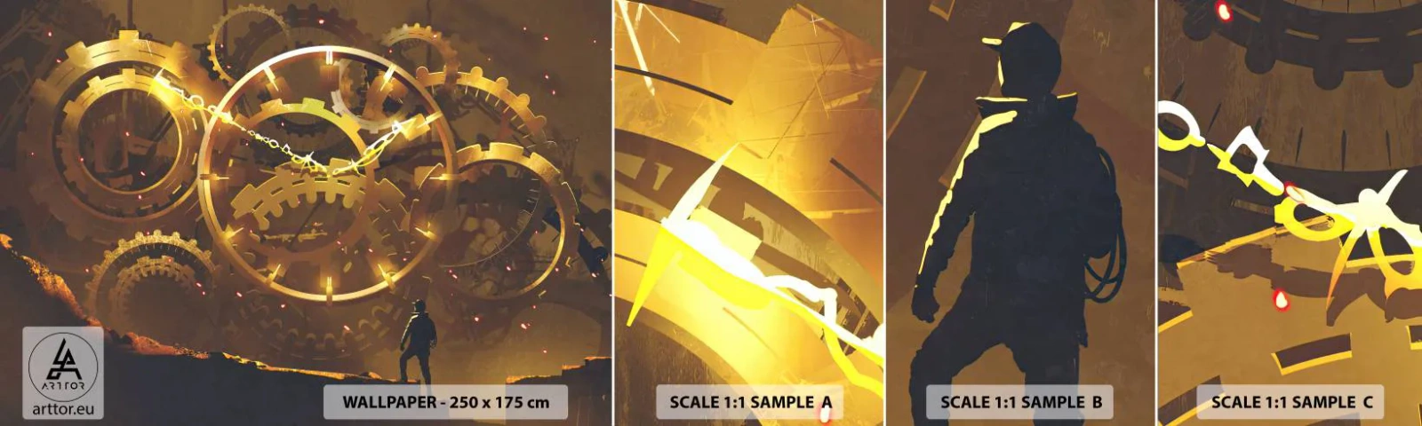 Mostră de Tapet Standard Eco - La sursa timpului - Abstracția, Bucată, Grafică - 100x30 cm