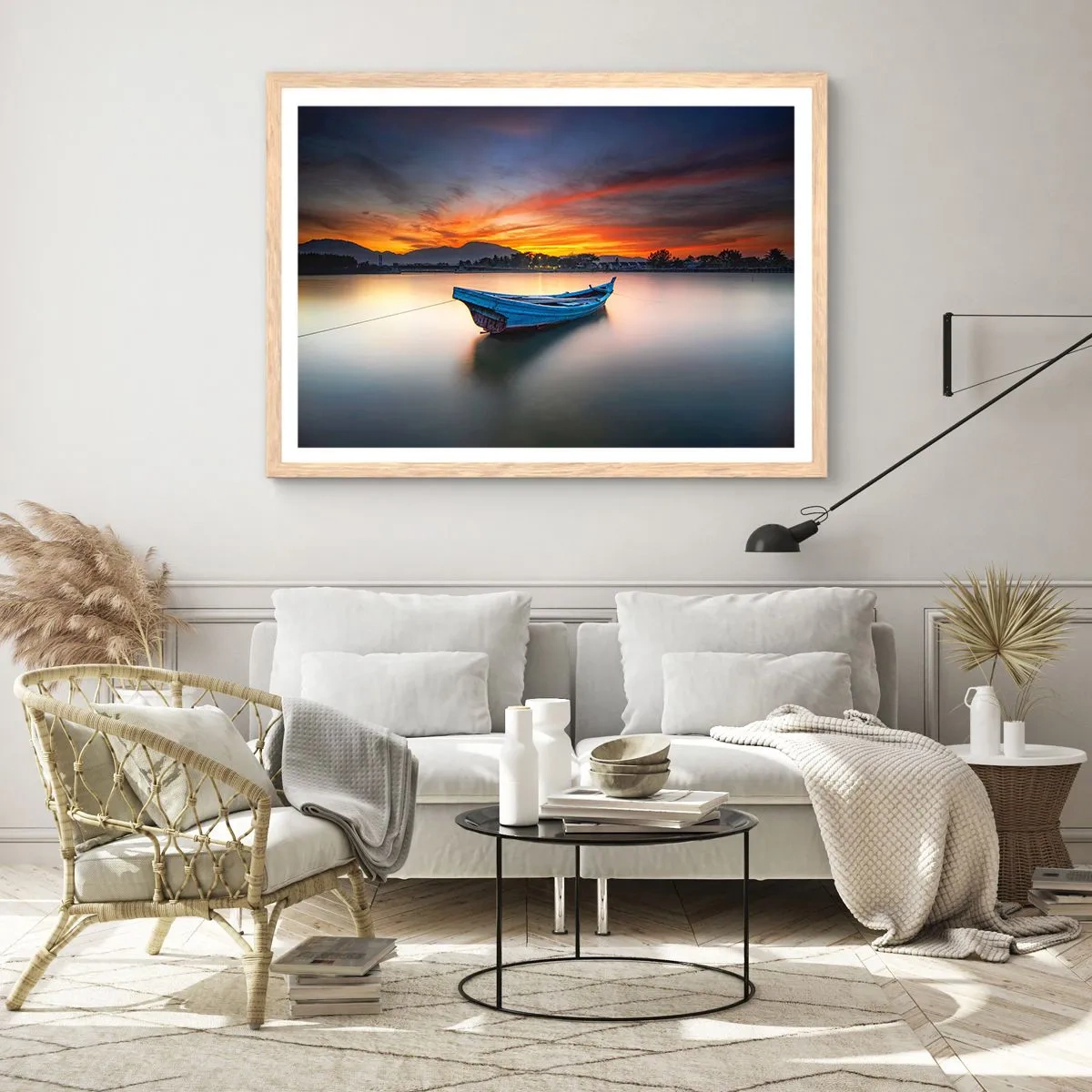 Poster în ramă de stejar deschis - O noapte bună înainte - 100x70 cm