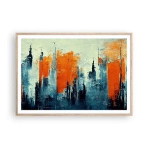 Poster în ramă de stejar deschis - Peisaj modern - 100x70 cm