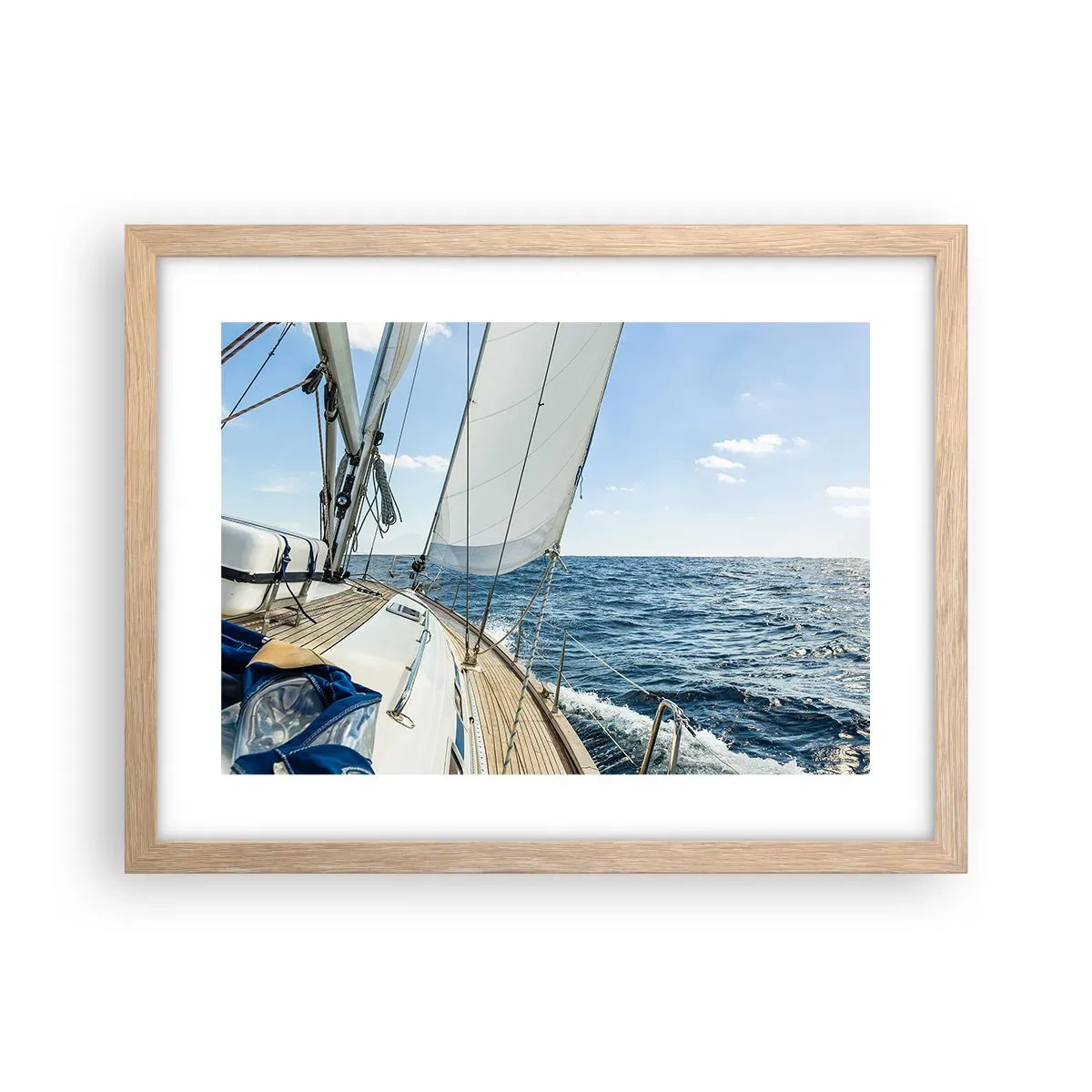 Poster în ramă de stejar deschis - Ahoy aventura - 40x30 cm