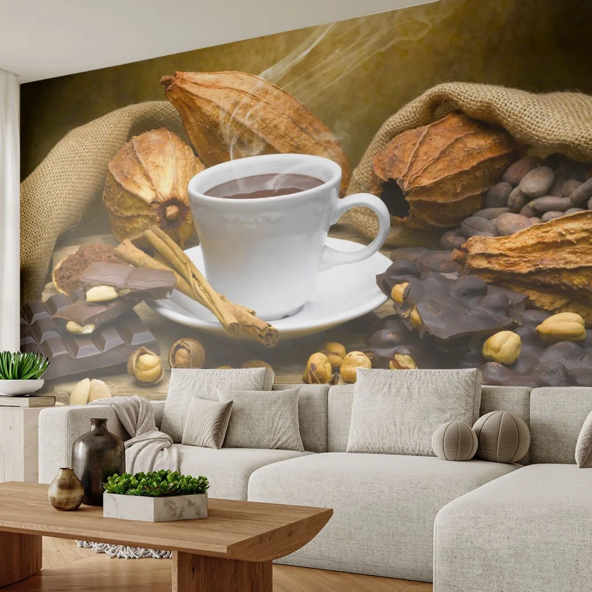 Tapet Premium Canvas - Pentru amatorii de senzații tari - Gastronomie, Ciocolată, Cafea - 250x175 cm