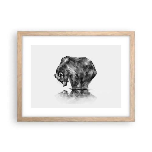 Poster în ramă de stejar deschis - Mă bucur să văd pe cineva apropiat - 40x30 cm