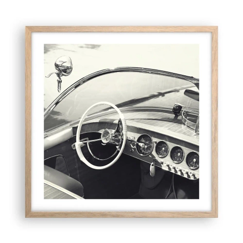 Poster în ramă de stejar deschis - E timpul pentru cei bogați - 50x50 cm