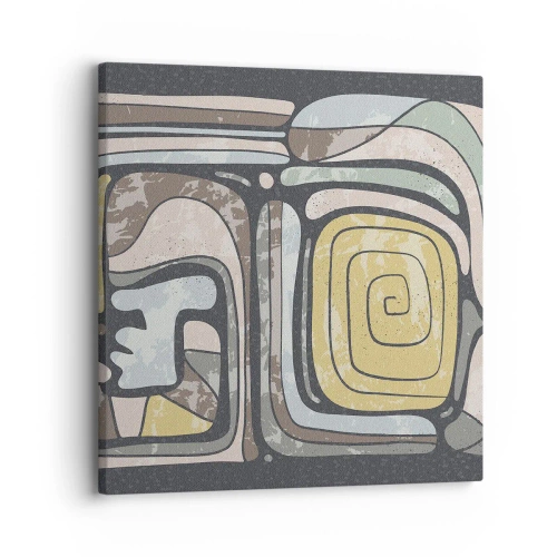 Tablou pe pânză - Abstracție în spirit precolumbian - 30x30 cm