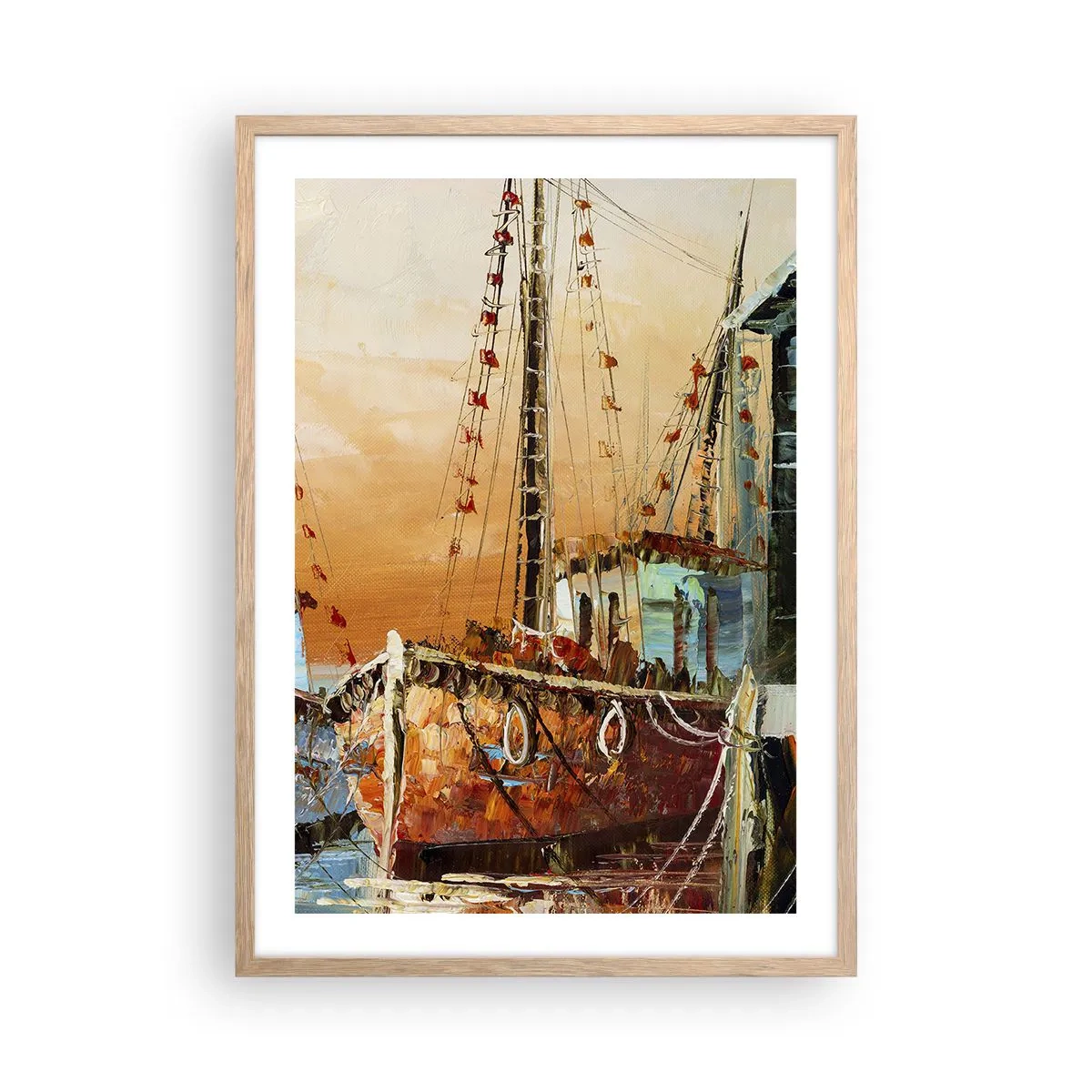 Poster în ramă de stejar deschis - Întoarcere pașnică - 50x70 cm