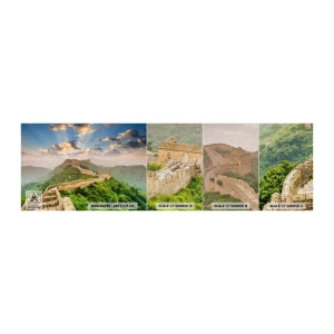 Mostră tapet Premium Canvas - Măreția netrecătoare - Peisaj, Marele Zid Chinezesc, Asia - 100x30 cm