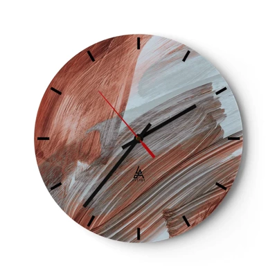 Ceas de perete - Ceas pe sticlă - Abstracție autumnală și vântoasă - 30x30 cm