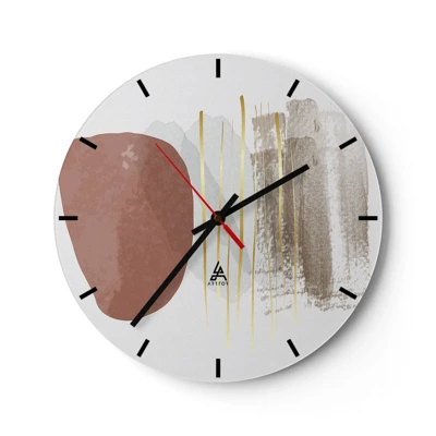 Ceas de perete - Ceas pe sticlă - Colonadă abstractă - 30x30 cm