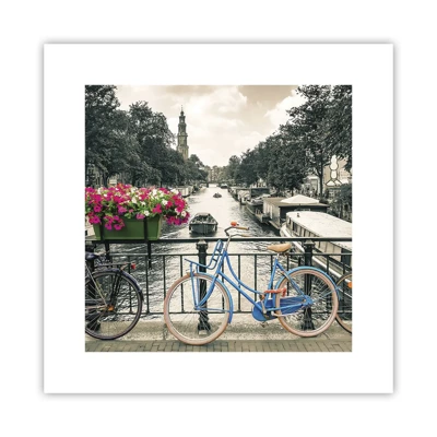 Poster - Culorile unui canal din Amsterdam - 30x30 cm