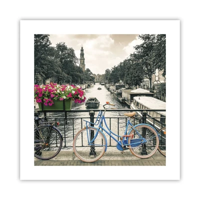 Poster - Culorile unui canal din Amsterdam - 40x40 cm