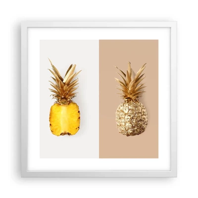 Poster în ramă albă - Ananas de împărțit - 40x40 cm