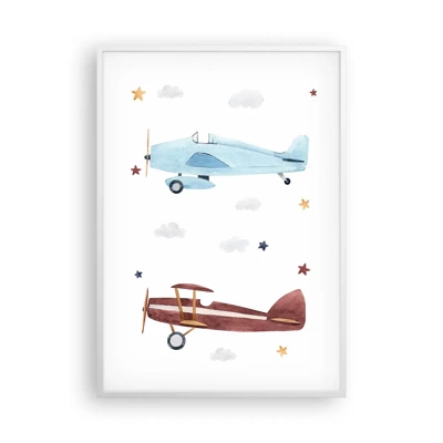 Poster în ramă albă - Domnule Pilot, vă așteptăm! - 70x100 cm