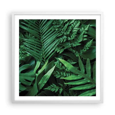 Poster în ramă albă - Înfășurate în verde - 60x60 cm