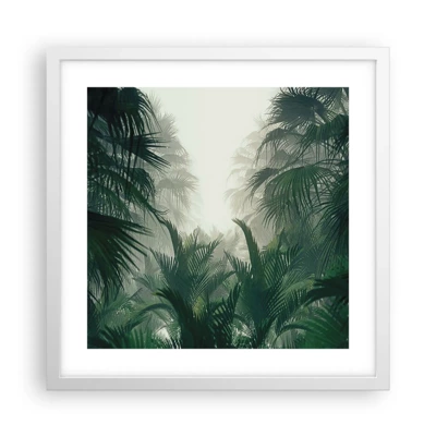 Poster în ramă albă - Mister tropical - 40x40 cm