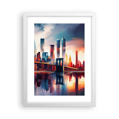 Poster în ramă albă - New York fenomenal - 30x40 cm