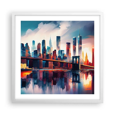 Poster în ramă albă - New York fenomenal - 50x50 cm