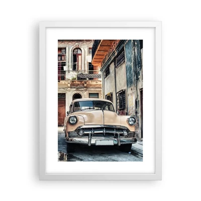 Poster în ramă albă - O siestă în Havana - 30x40 cm