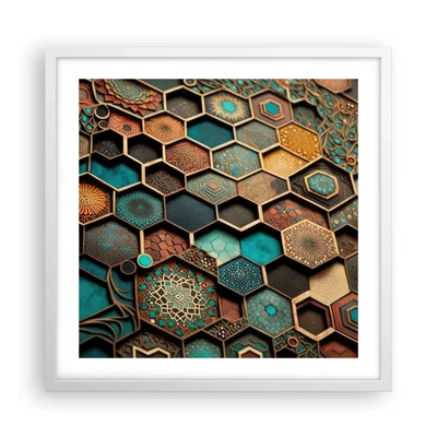 Poster în ramă albă - Ornamente arabe - o variație - 50x50 cm