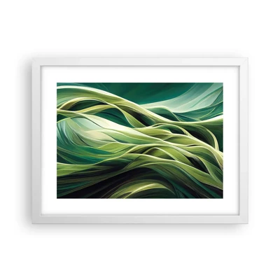 Poster în ramă albă - Un joc abstract de verde - 40x30 cm