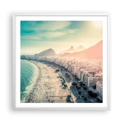 Poster în ramă albă - Vacanță perpetuă în Rio - 60x60 cm