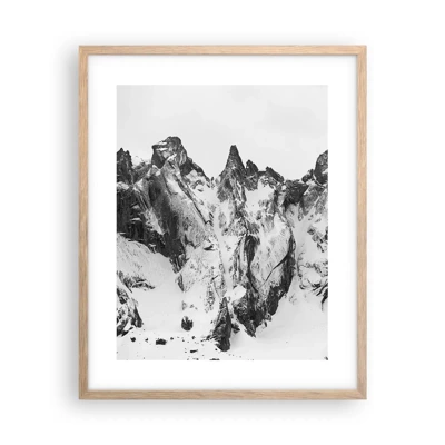 Poster în ramă de stejar deschis - Amenințarea crestei de granit - 40x50 cm