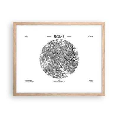 Poster în ramă de stejar deschis - Anatomia Romei - 50x40 cm