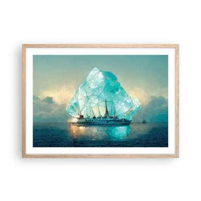 Poster în ramă de stejar deschis - Diamant arctic - 70x50 cm