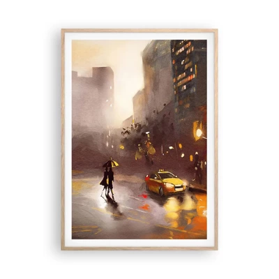 Poster în ramă de stejar deschis - În luminile New York-ului - 70x100 cm