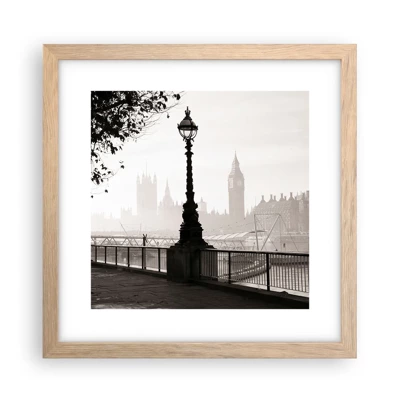 Poster în ramă de stejar deschis - Londra de dimineața - 30x30 cm