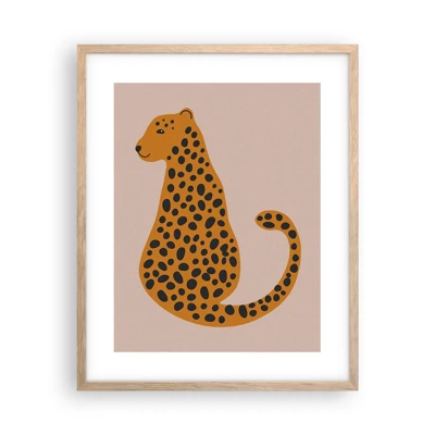 Poster în ramă de stejar deschis - Modelul leopard este tot timpul la modă - 40x50 cm