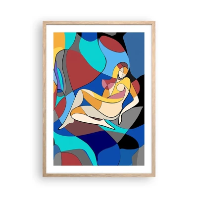 Poster în ramă de stejar deschis - Nudul cubist - 50x70 cm