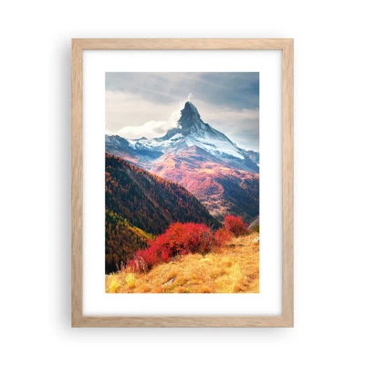 Poster în ramă de stejar deschis - Toamnă alpină - 30x40 cm