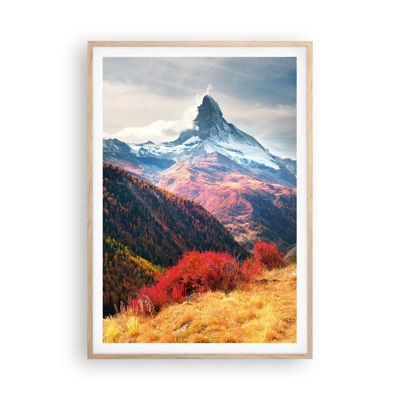 Poster în ramă de stejar deschis - Toamnă alpină - 70x100 cm