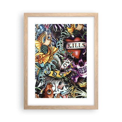 Poster în ramă de stejar deschis - Visul unui artist tatuator - 30x40 cm