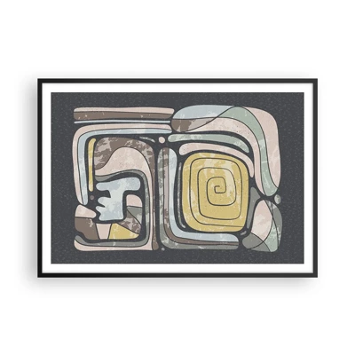 Poster în ramă neagră - Abstracție în spirit precolumbian - 100x70 cm