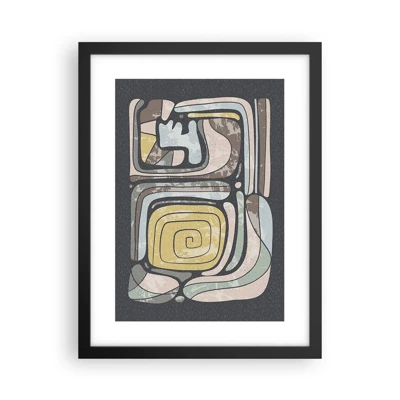 Poster în ramă neagră - Abstracție în spirit precolumbian - 30x40 cm