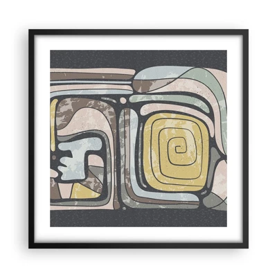 Poster în ramă neagră - Abstracție în spirit precolumbian - 50x50 cm