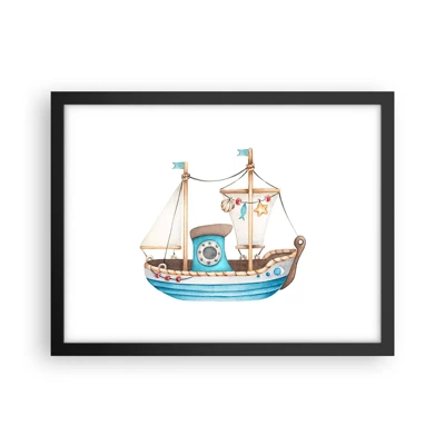 Poster în ramă neagră - Ahoy aventura! - 40x30 cm