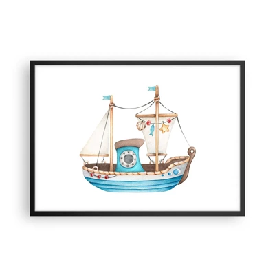 Poster în ramă neagră - Ahoy aventura! - 70x50 cm