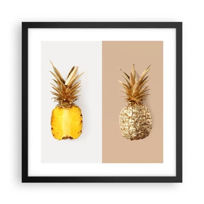 Poster în ramă neagră - Ananas de împărțit - 40x40 cm