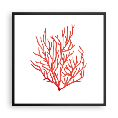 Poster în ramă neagră - Coral filigranat - 60x60 cm