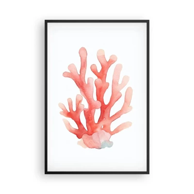 Poster în ramă neagră - Culoare de coral - 61x91 cm