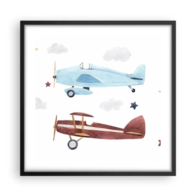 Poster în ramă neagră - Domnule Pilot, vă așteptăm! - 50x50 cm