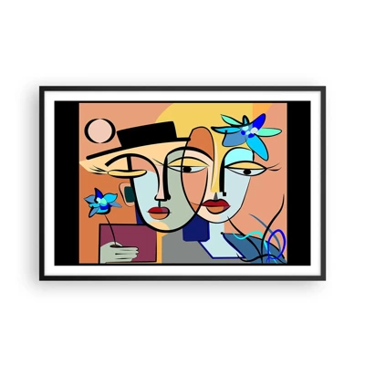 Poster în ramă neagră - Întâlnire cu Picasso - 91x61 cm