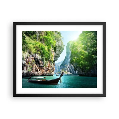 Poster în ramă neagră - Invitație la o călătorie exotică - 50x40 cm