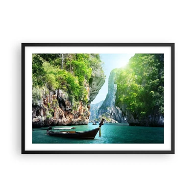 Poster în ramă neagră - Invitație la o călătorie exotică - 70x50 cm