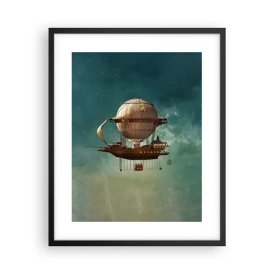 Poster în ramă neagră - Jules Verne vă transmite salutări - 40x50 cm